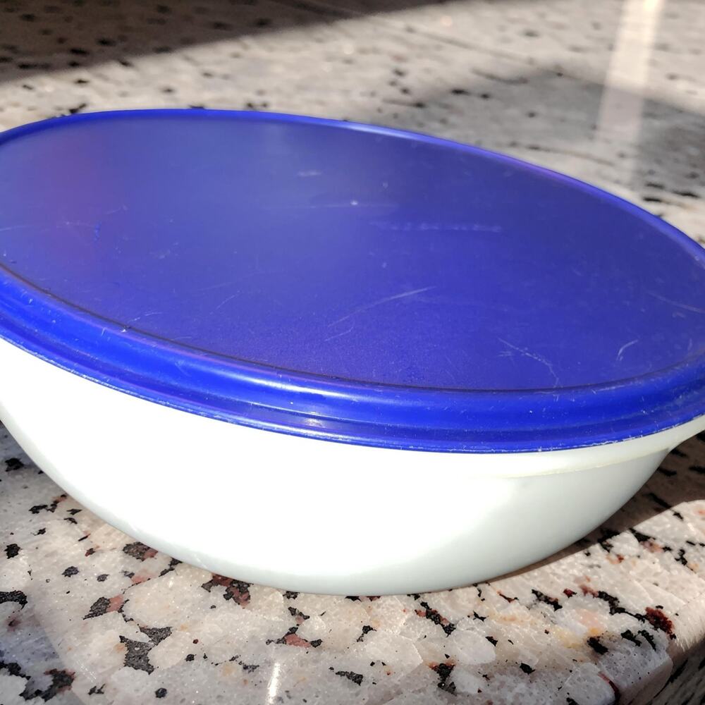 Tupperware Fix N Mix 26 Cup Bowl with Lid 274 2540A Blue Sheer 12" USA Vintage
